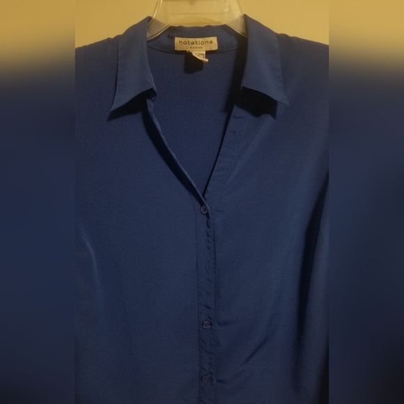 Notations 1X Royal Blue Blouse - Picture 2 of 4